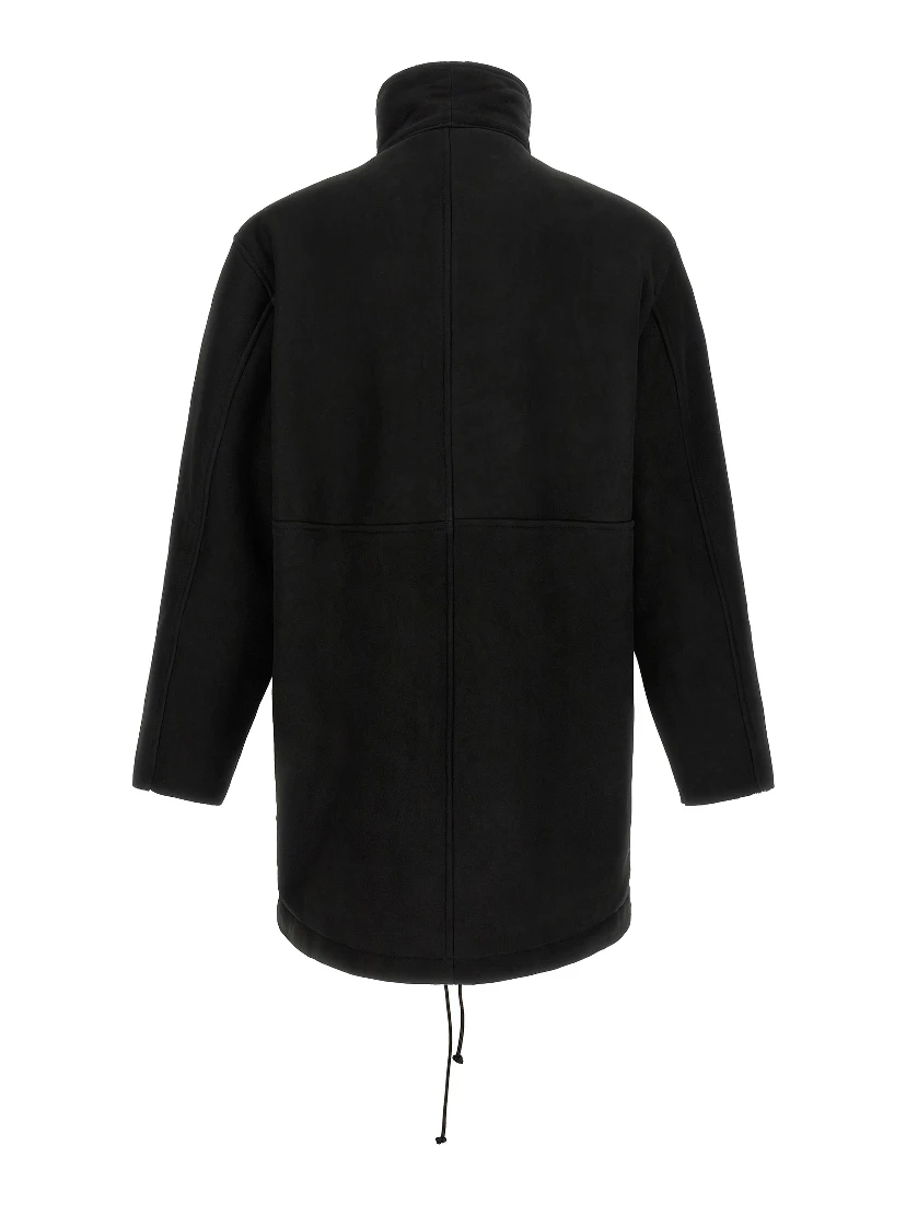 Black Lamb Leather Coat