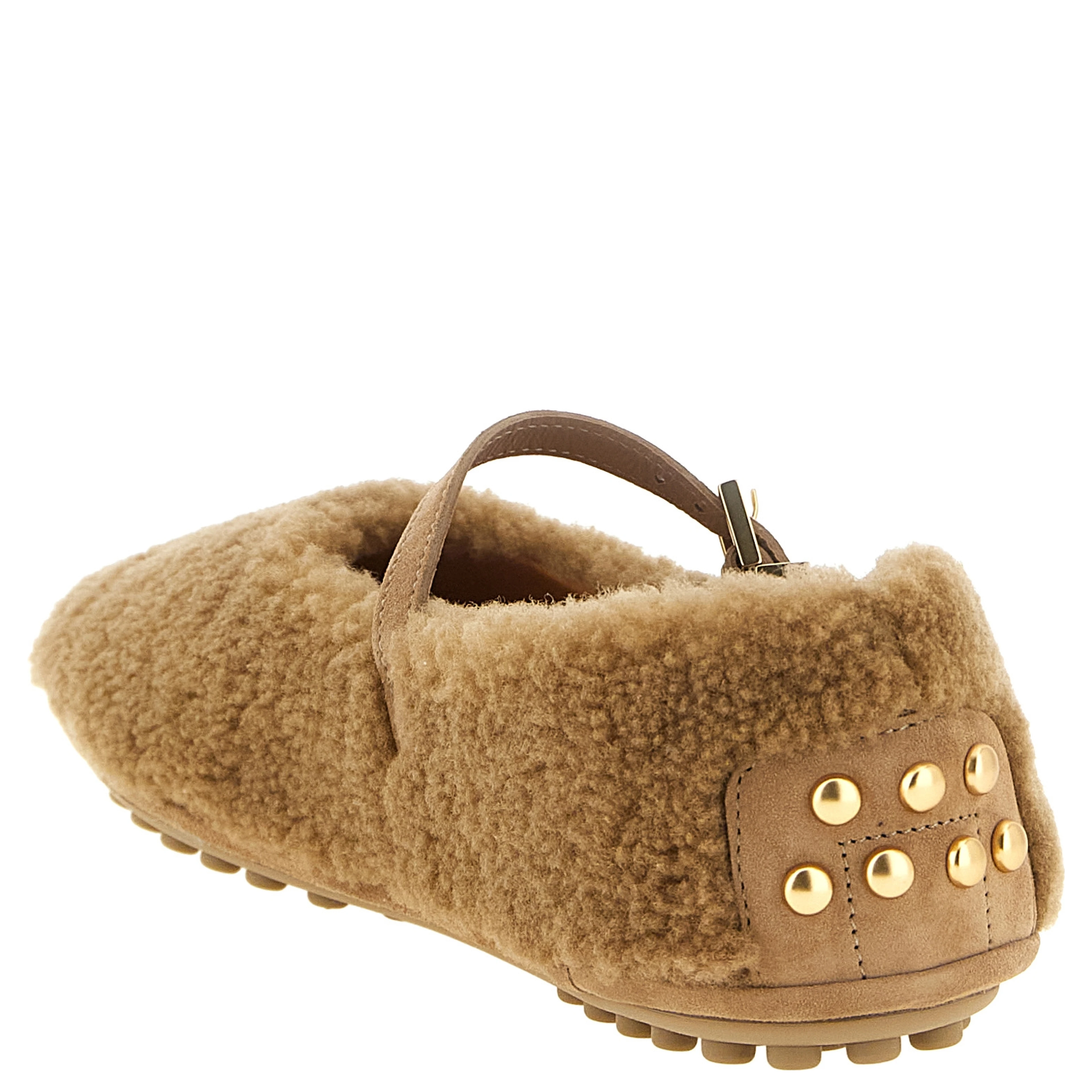 Beige Lamb Leather Ballet Flats