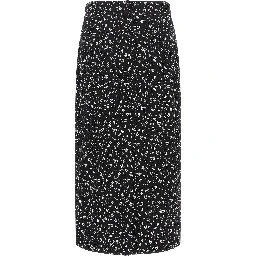 Bicolor Silk Midi Skirt