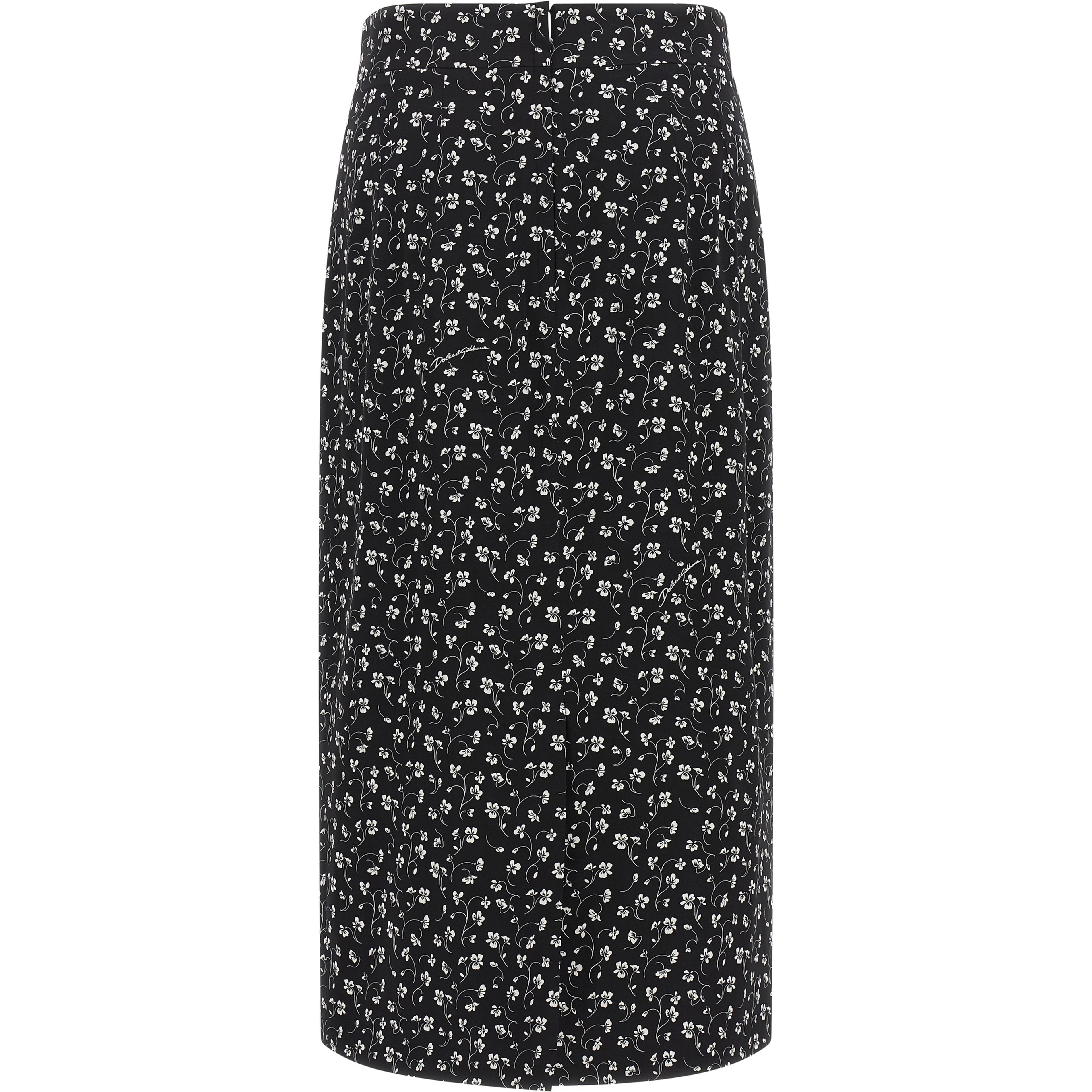 Bicolor Silk Midi Skirt