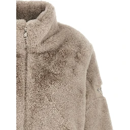 Beige Polyester Full-Length Jacket