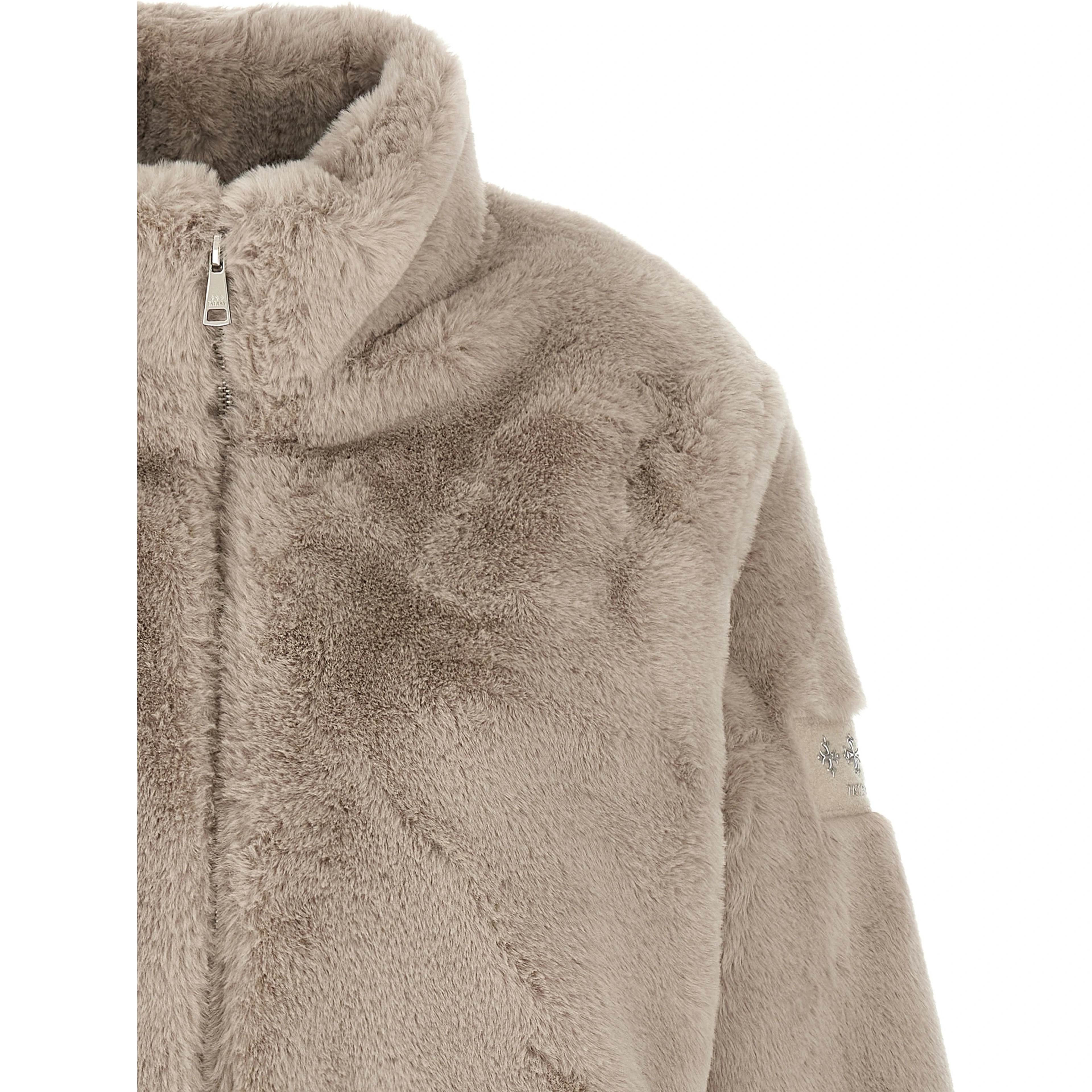 Beige Polyester Full-Length Jacket