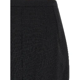 Black Virgin Wool Long Skirt