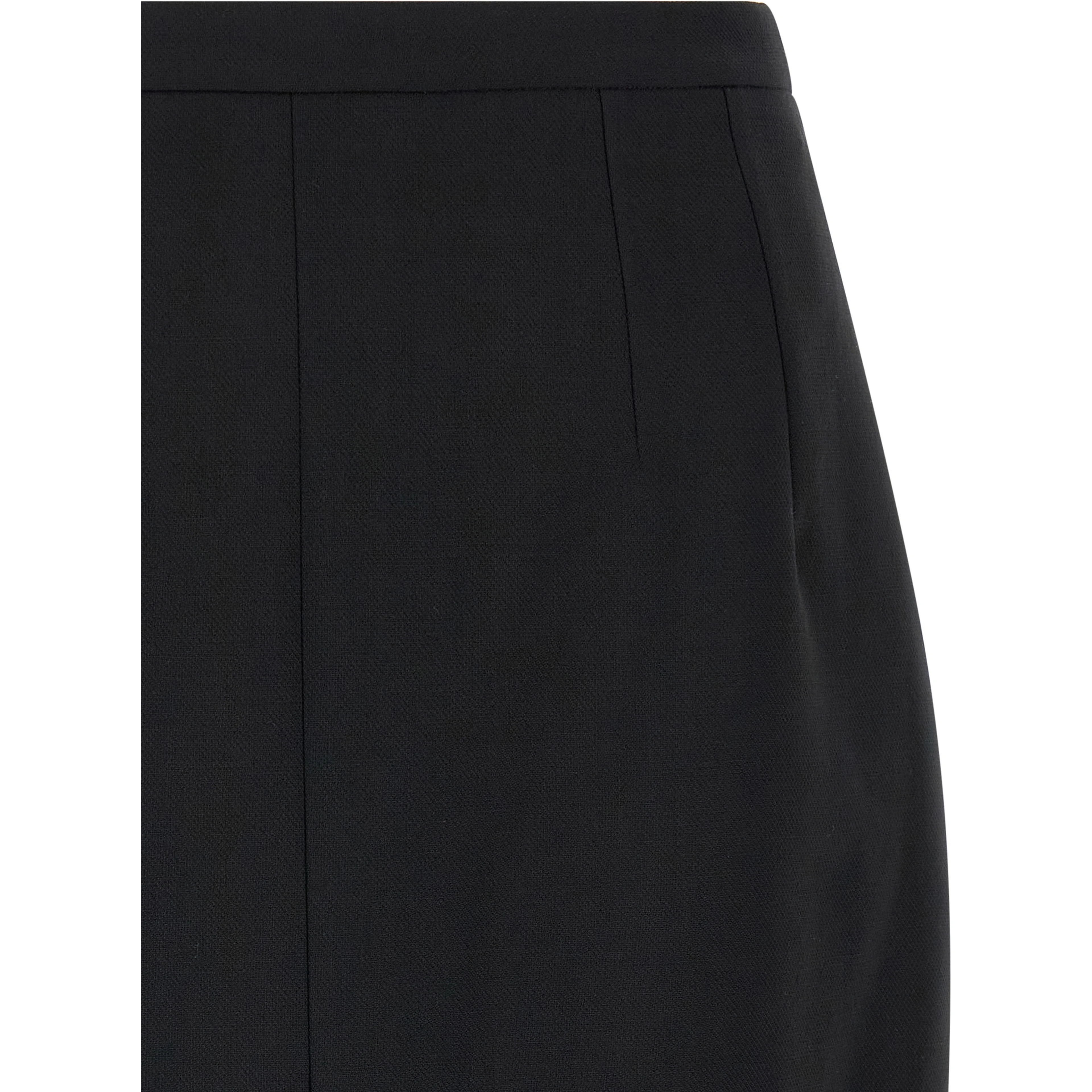 Black Virgin Wool Long Skirt