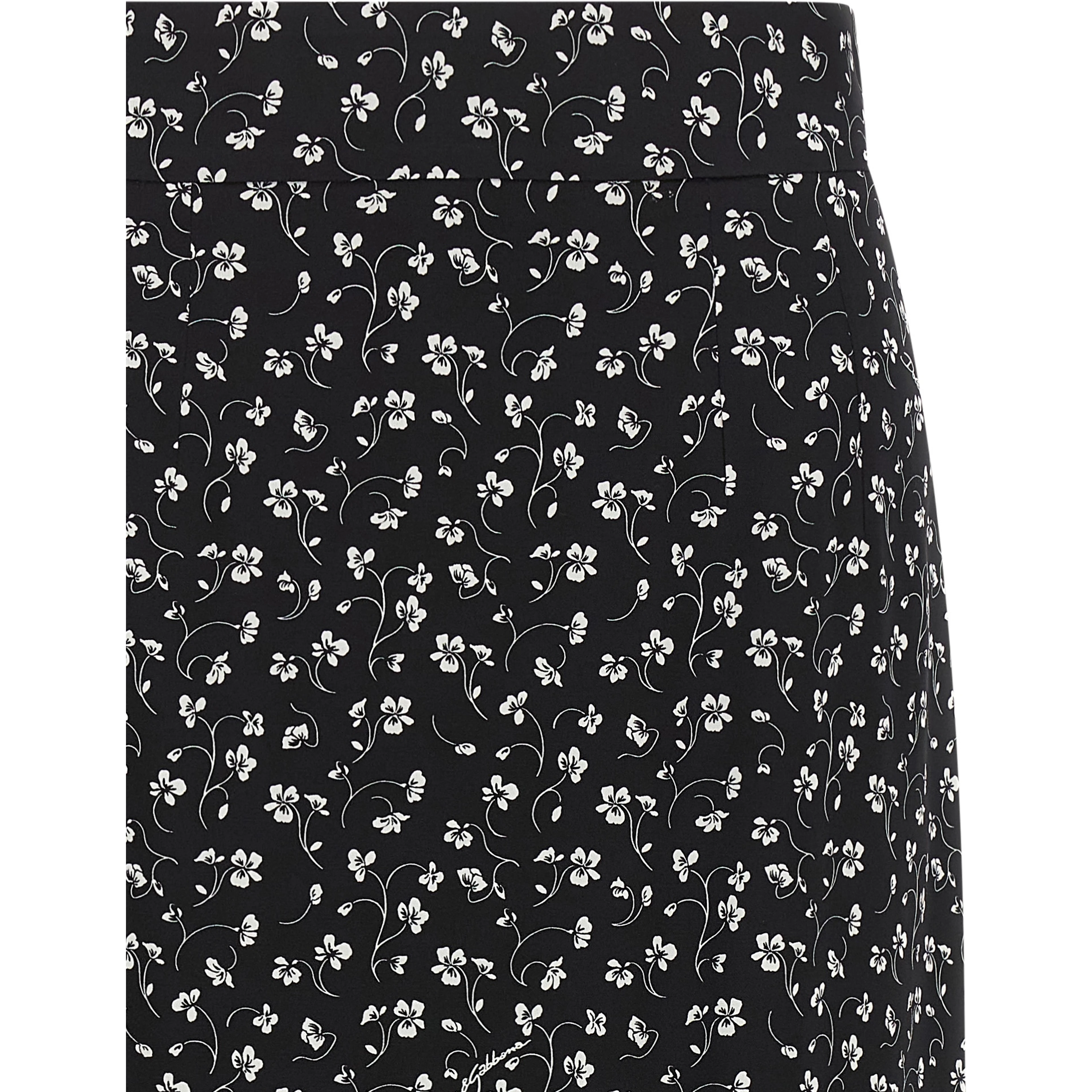 Bicolor Silk Midi Skirt