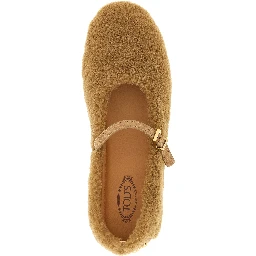 Beige Lamb Leather Ballet Flats