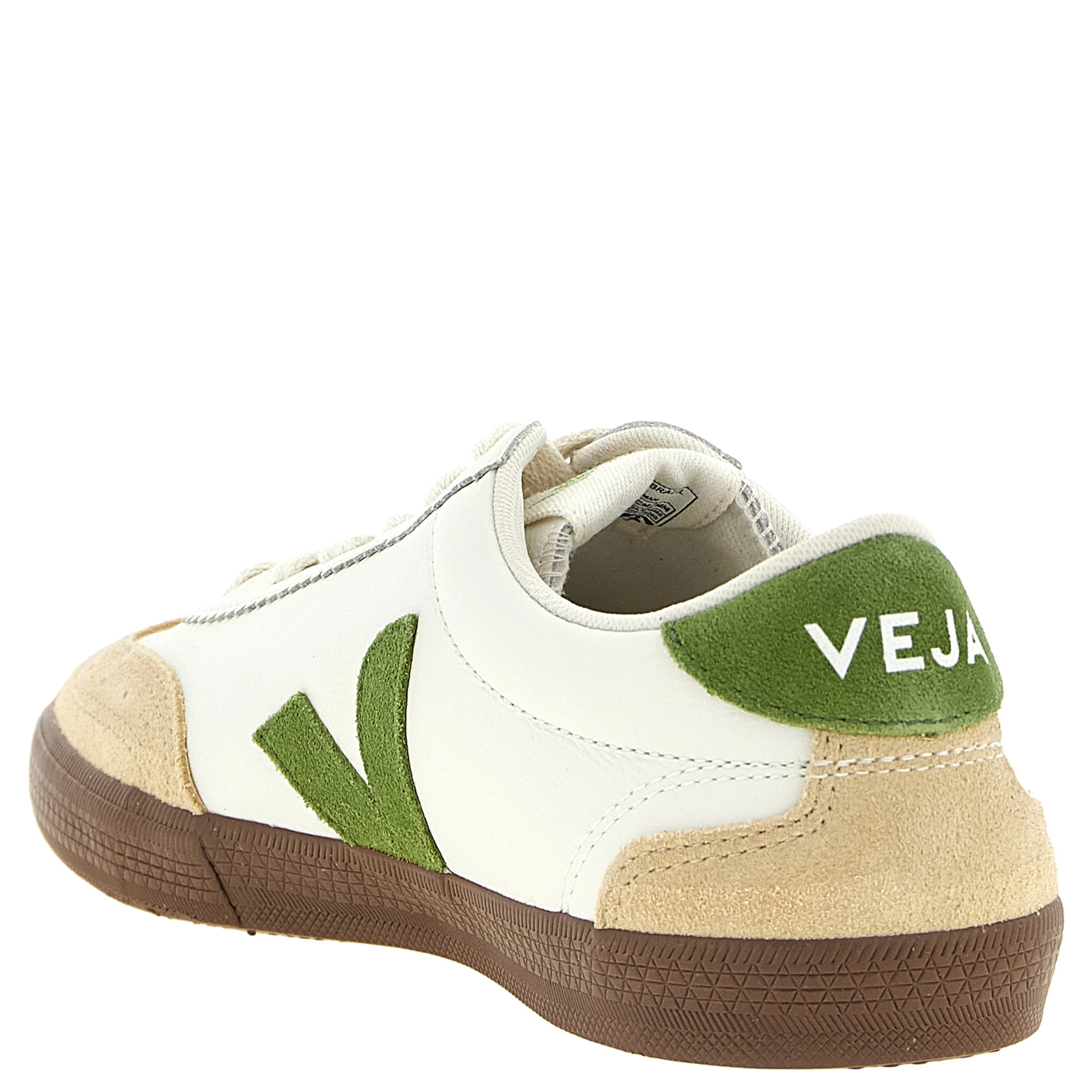 Beige Genuine Leather Athletic Sneakers