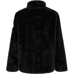 Black Polyester Full-Length Jacket
