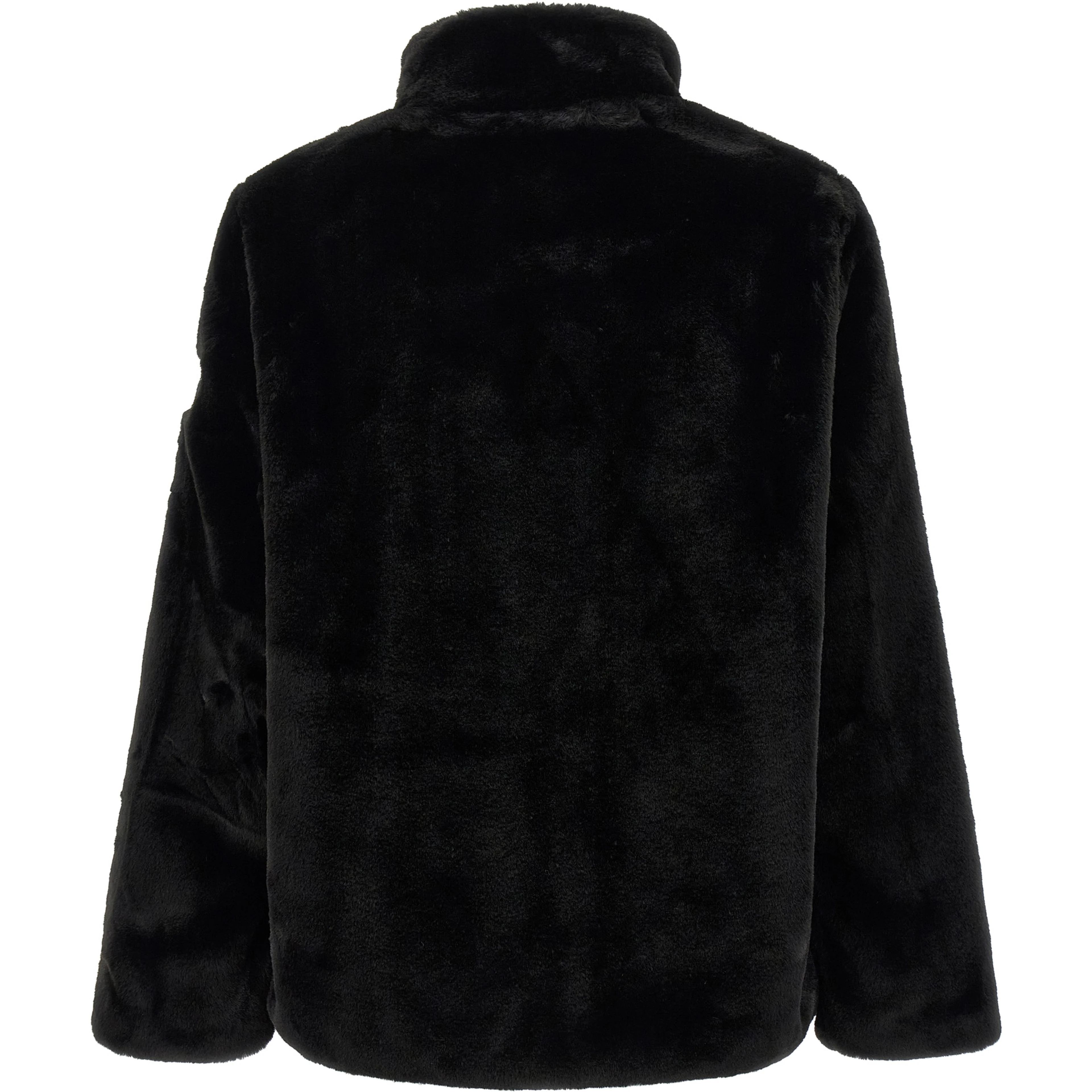 Black Polyester Full-Length Jacket
