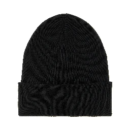 Black Virgin Wool Beanie