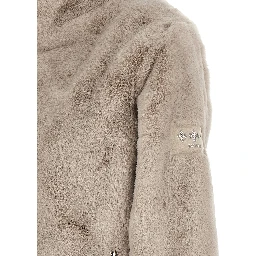 Beige Polyester Full-Length Jacket