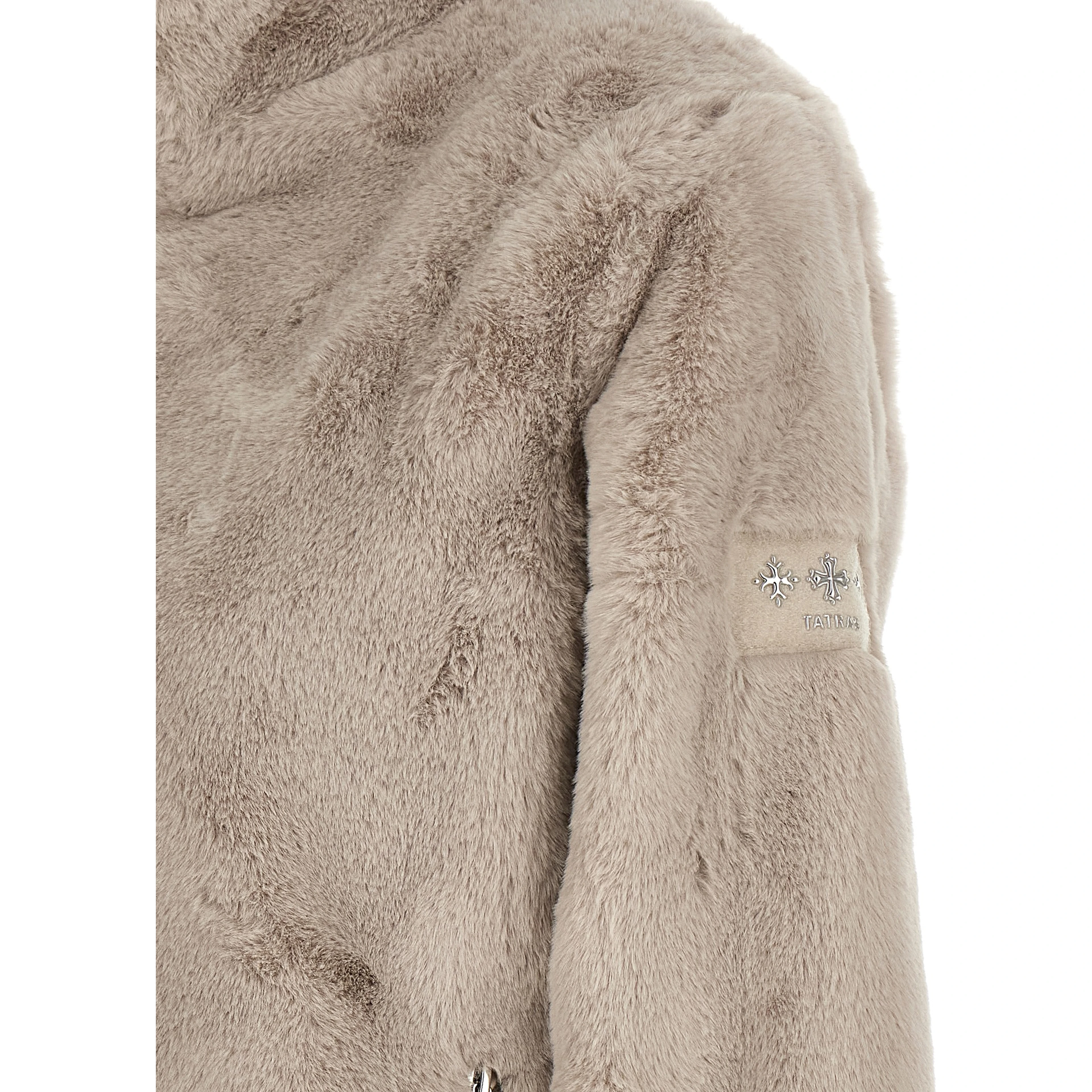 Beige Polyester Full-Length Jacket