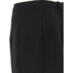 Black Virgin Wool Long Skirt
