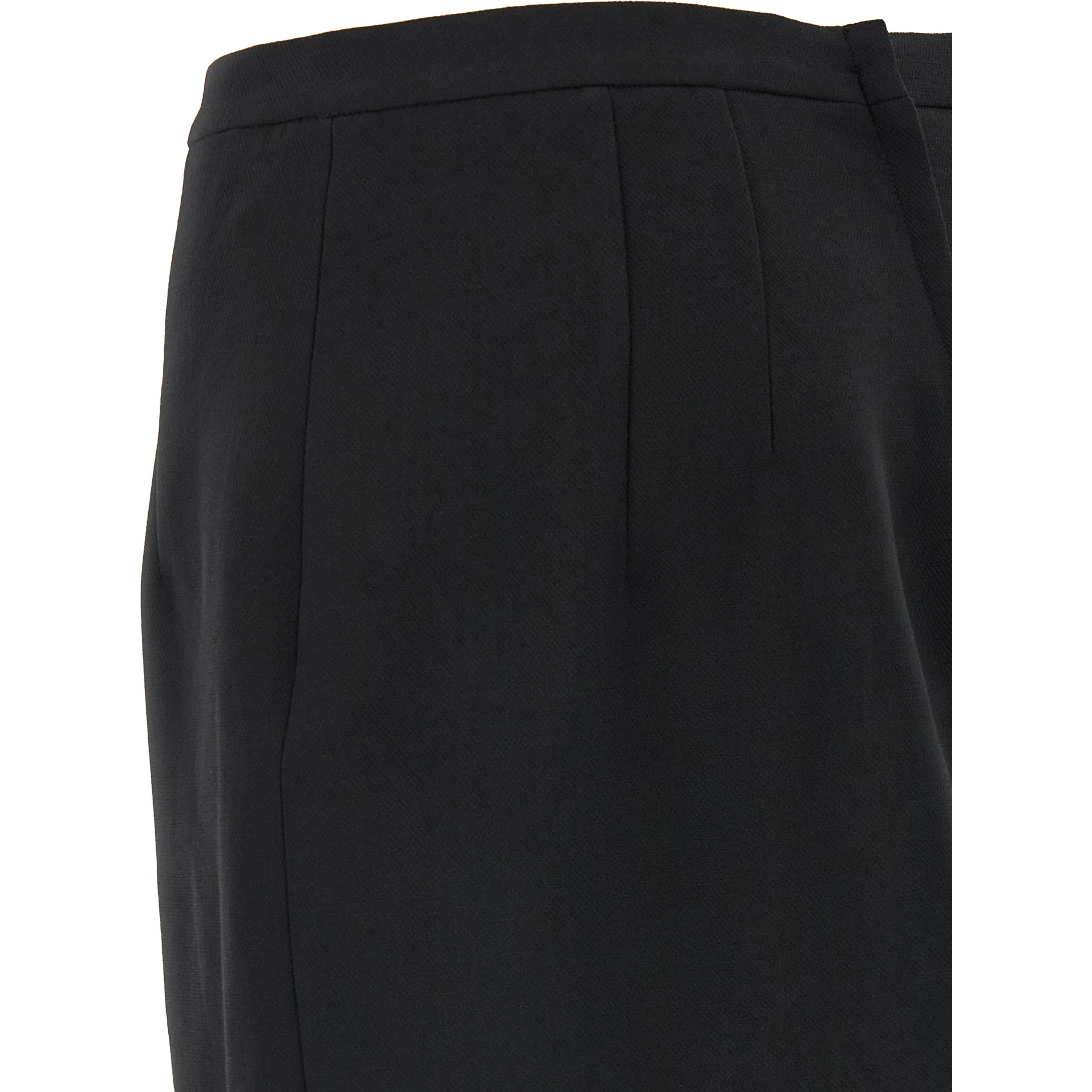 Black Virgin Wool Long Skirt