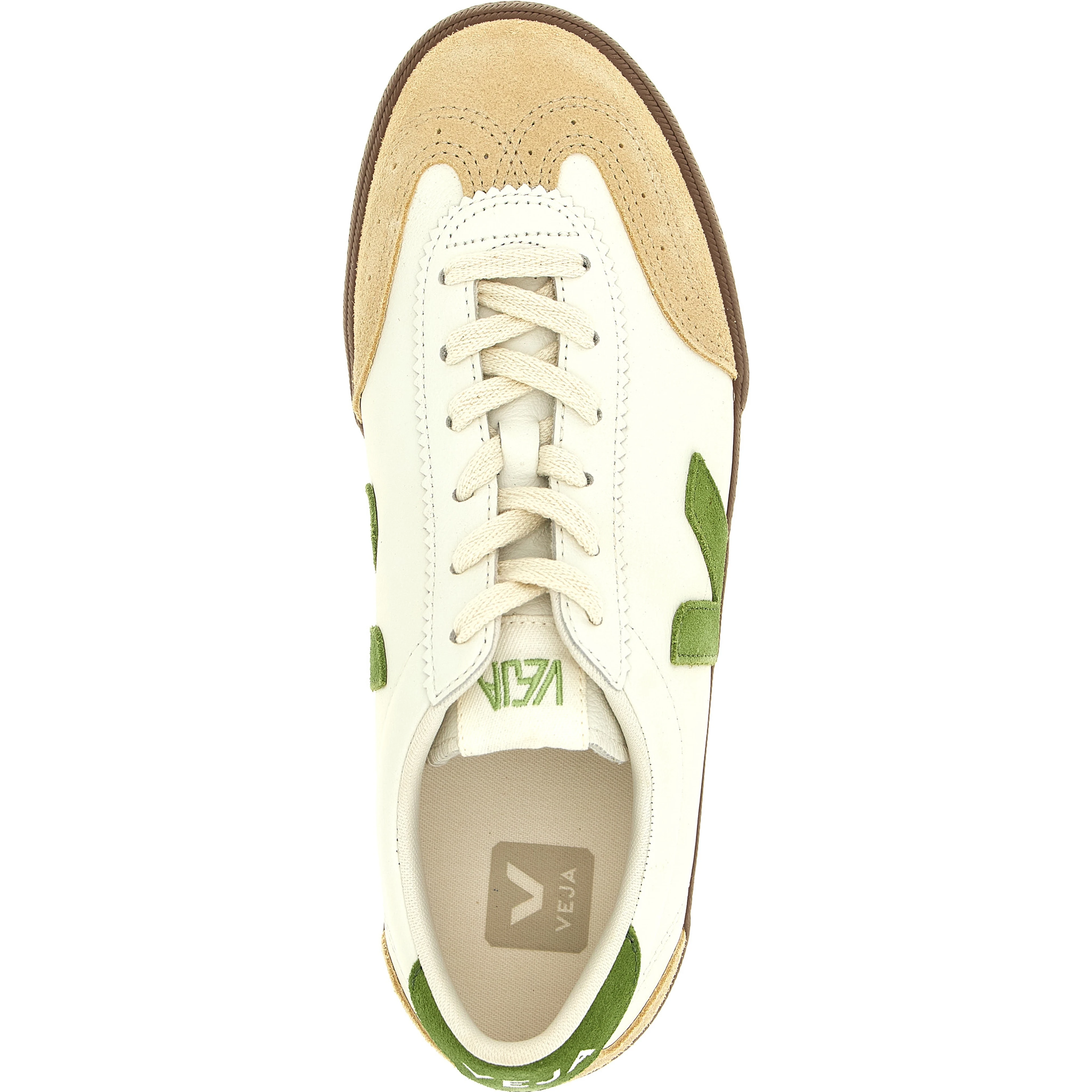 Beige Genuine Leather Athletic Sneakers