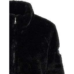 Black Polyester Full-Length Jacket