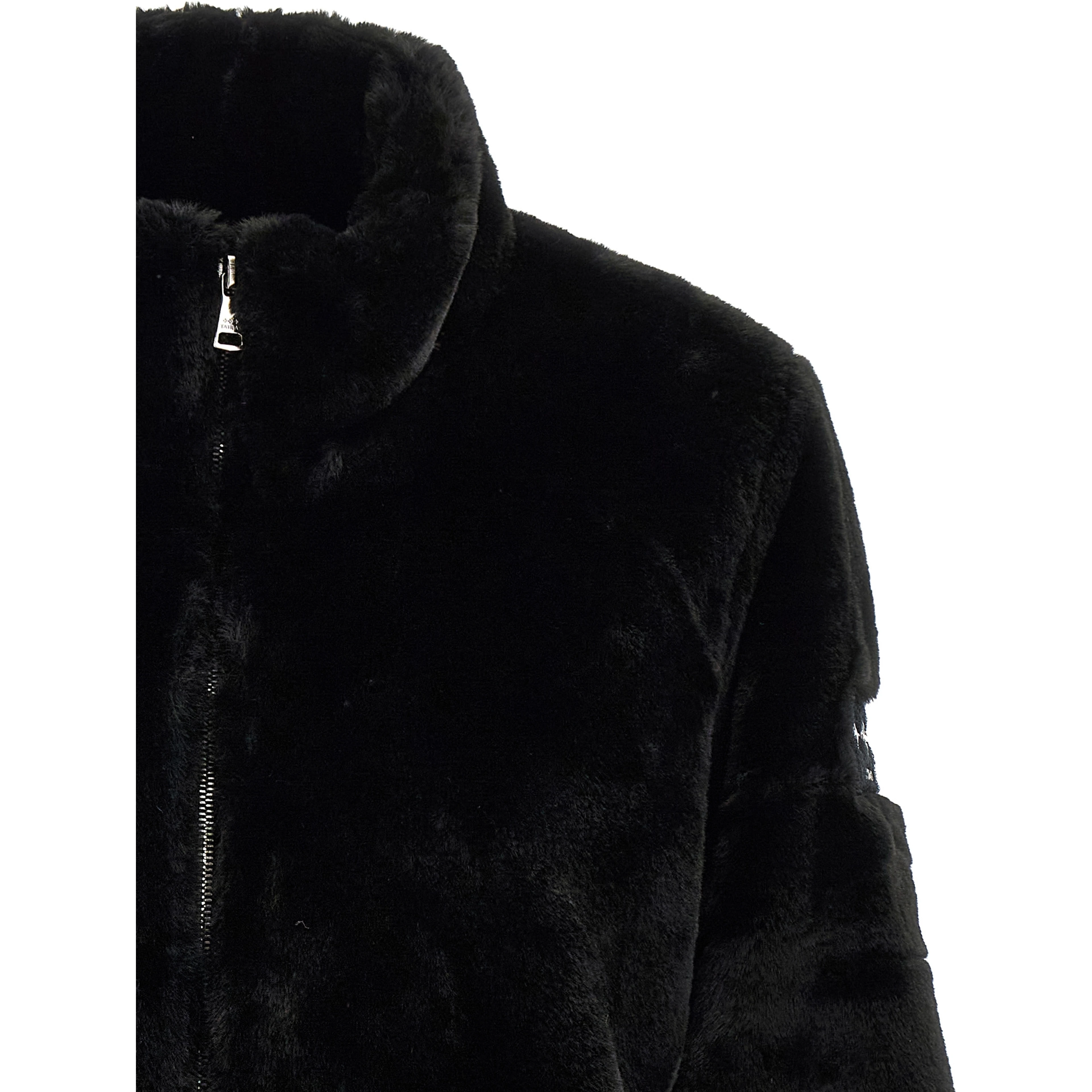 Black Polyester Full-Length Jacket
