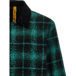 Bicolor Cotton Full-Length Jacket