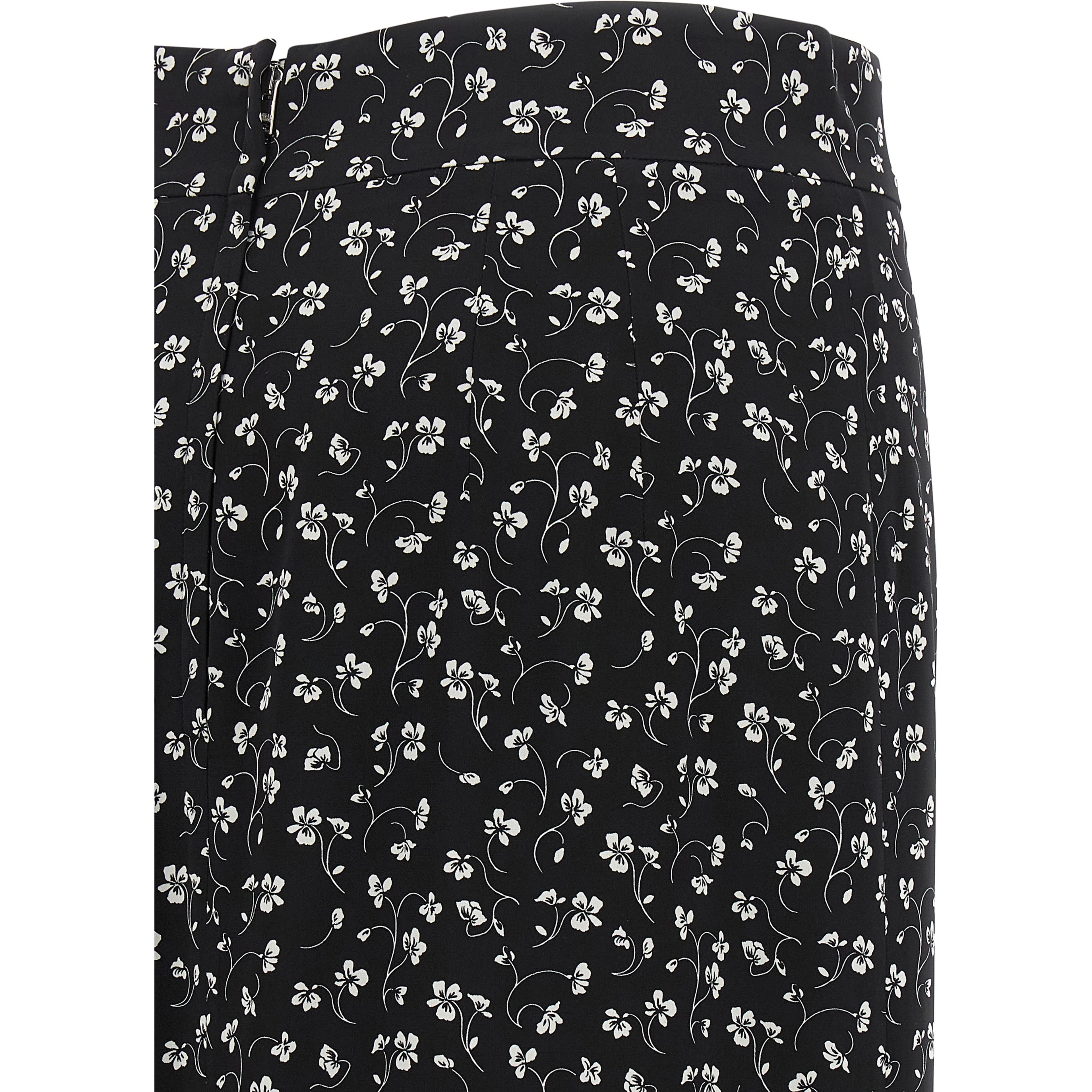 Bicolor Silk Midi Skirt