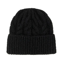 Black Virgin Wool Beanie