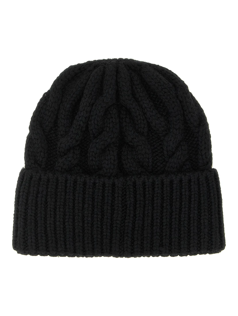Black Virgin Wool Beanie