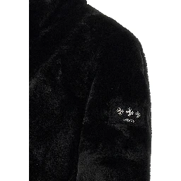 Black Polyester Full-Length Jacket
