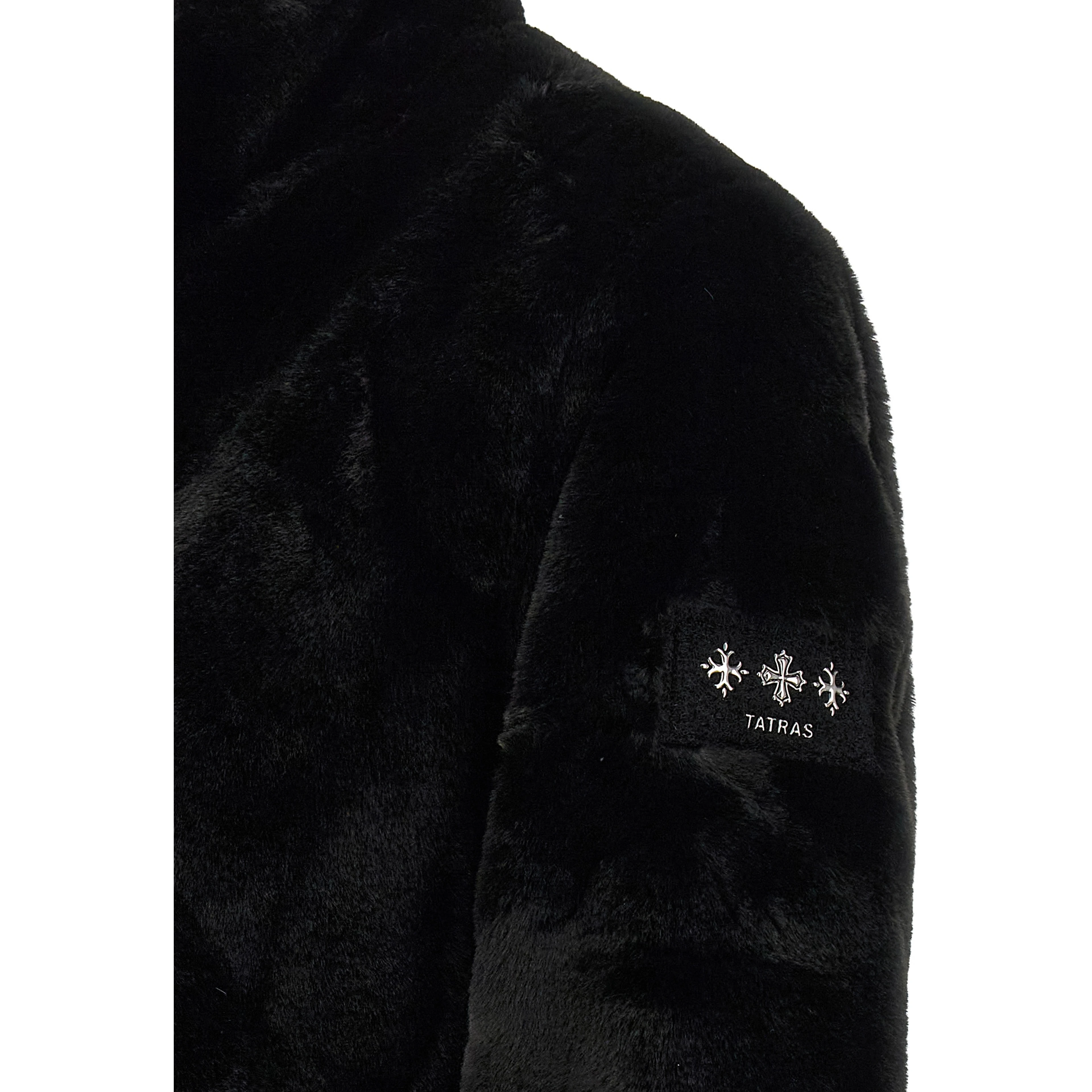 Black Polyester Full-Length Jacket