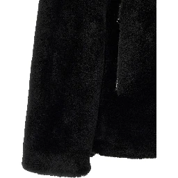 Black Polyester Full-Length Jacket