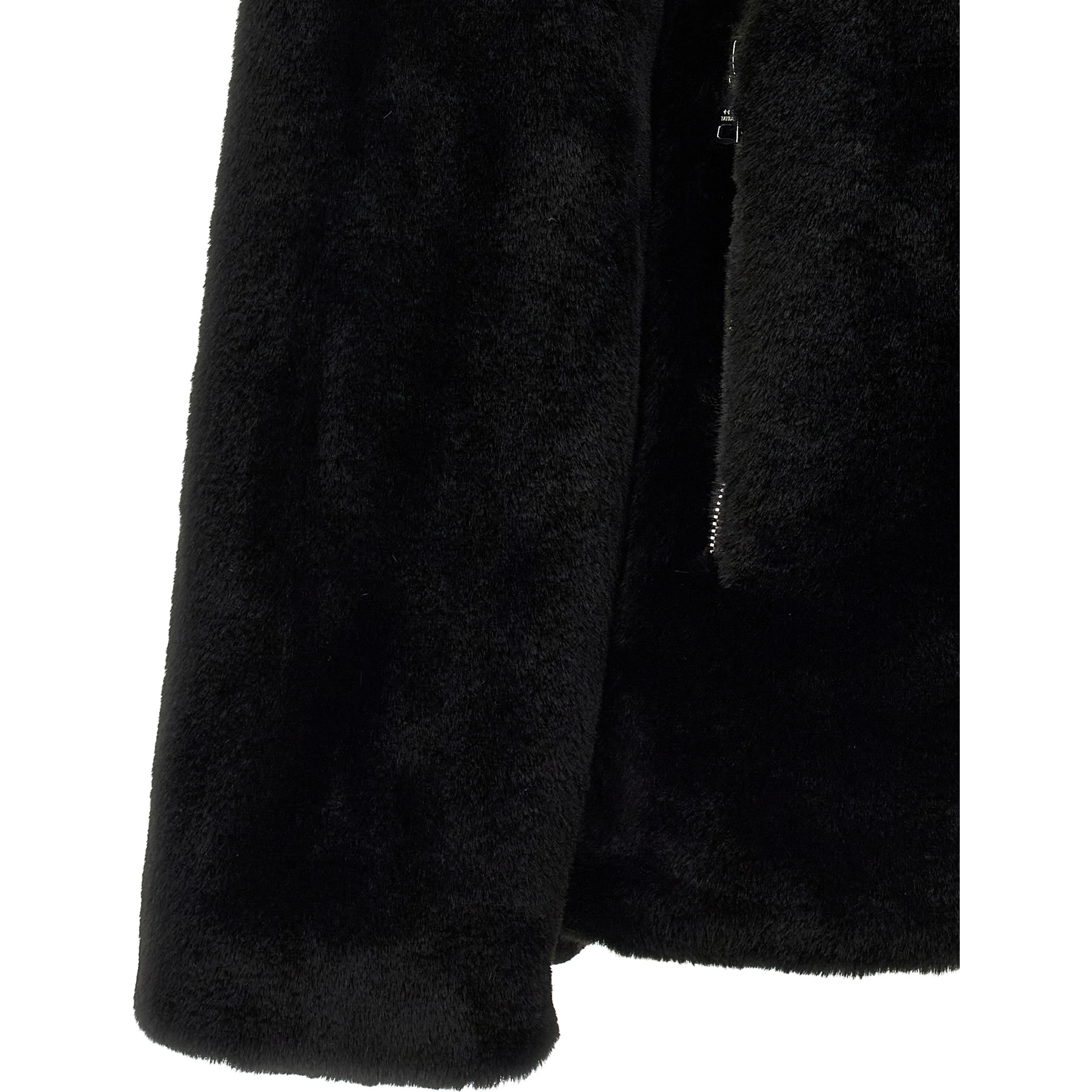 Black Polyester Full-Length Jacket