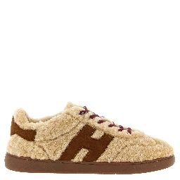 Beige Goatskin Low Top Sneakers