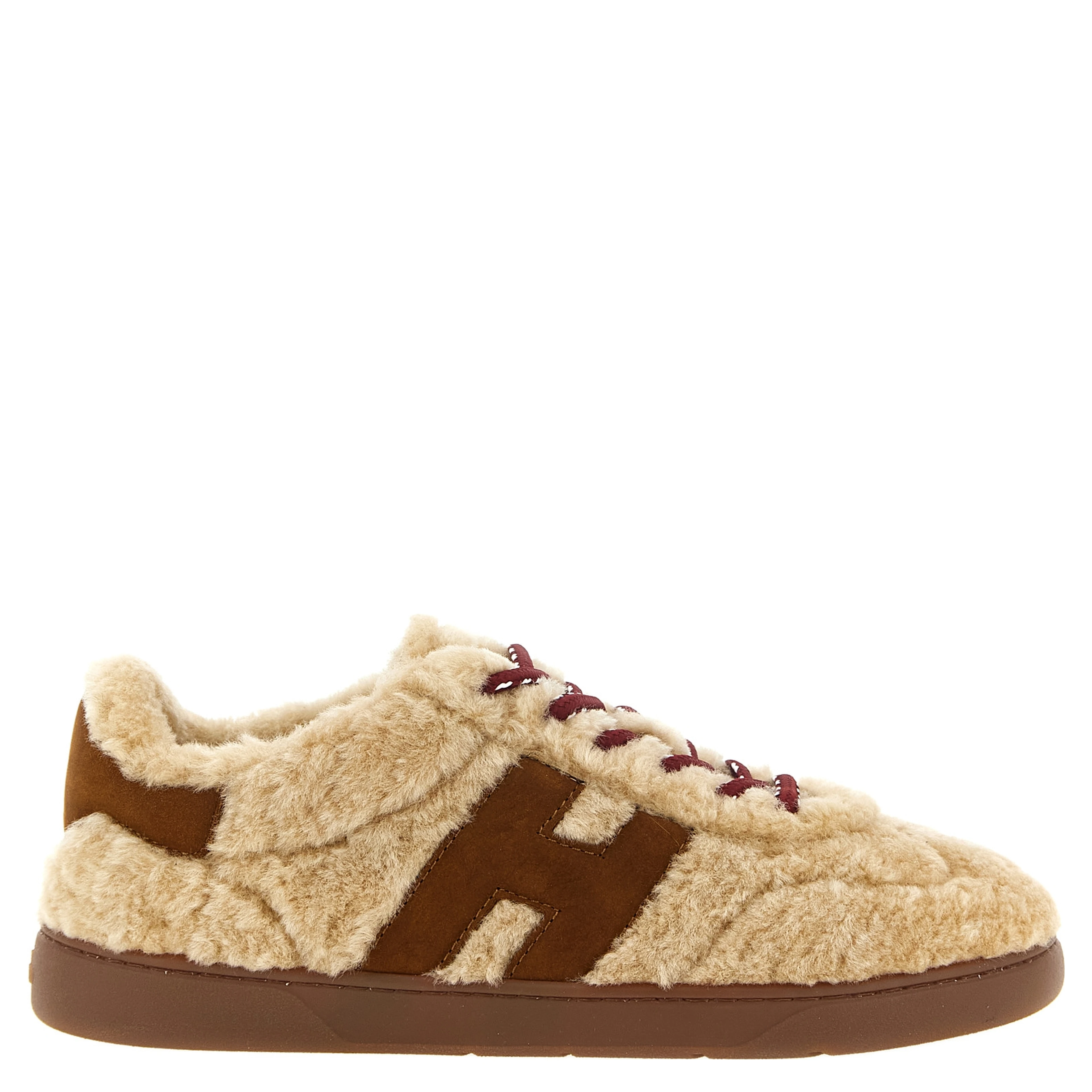 Beige Goatskin Low Top Sneakers