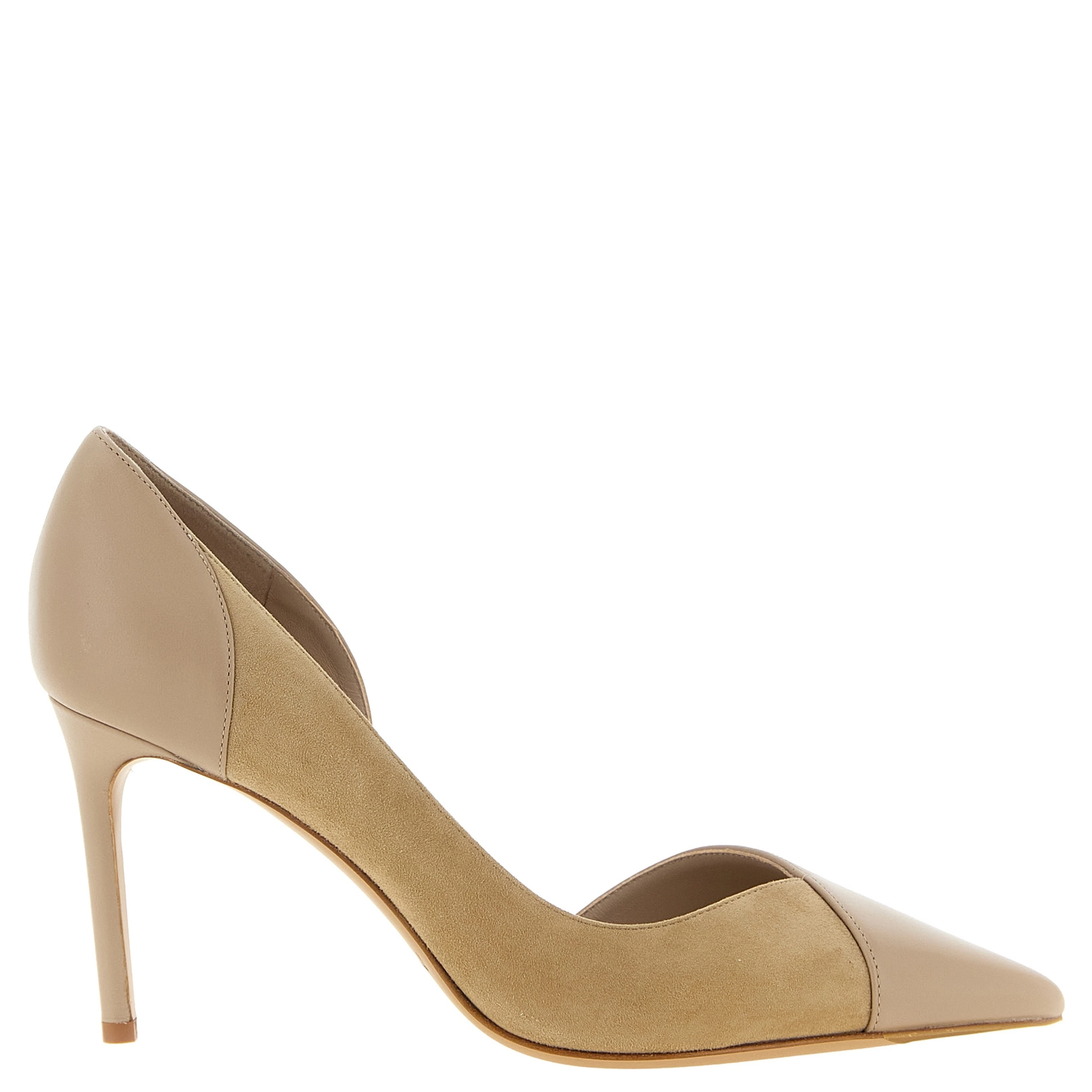 Beige Calfskin High Heel Pumps