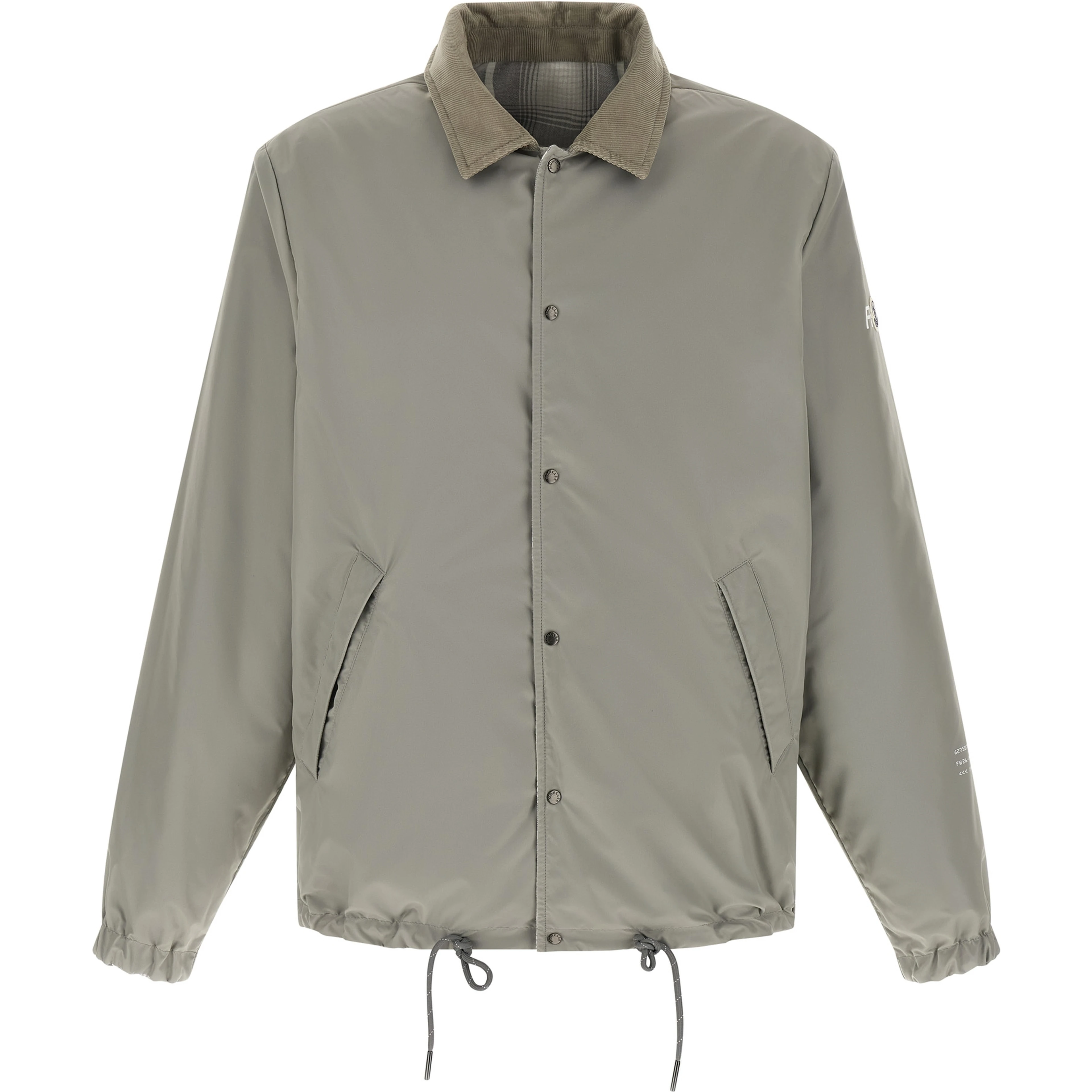 Gray Cotton Full-Length Jacket