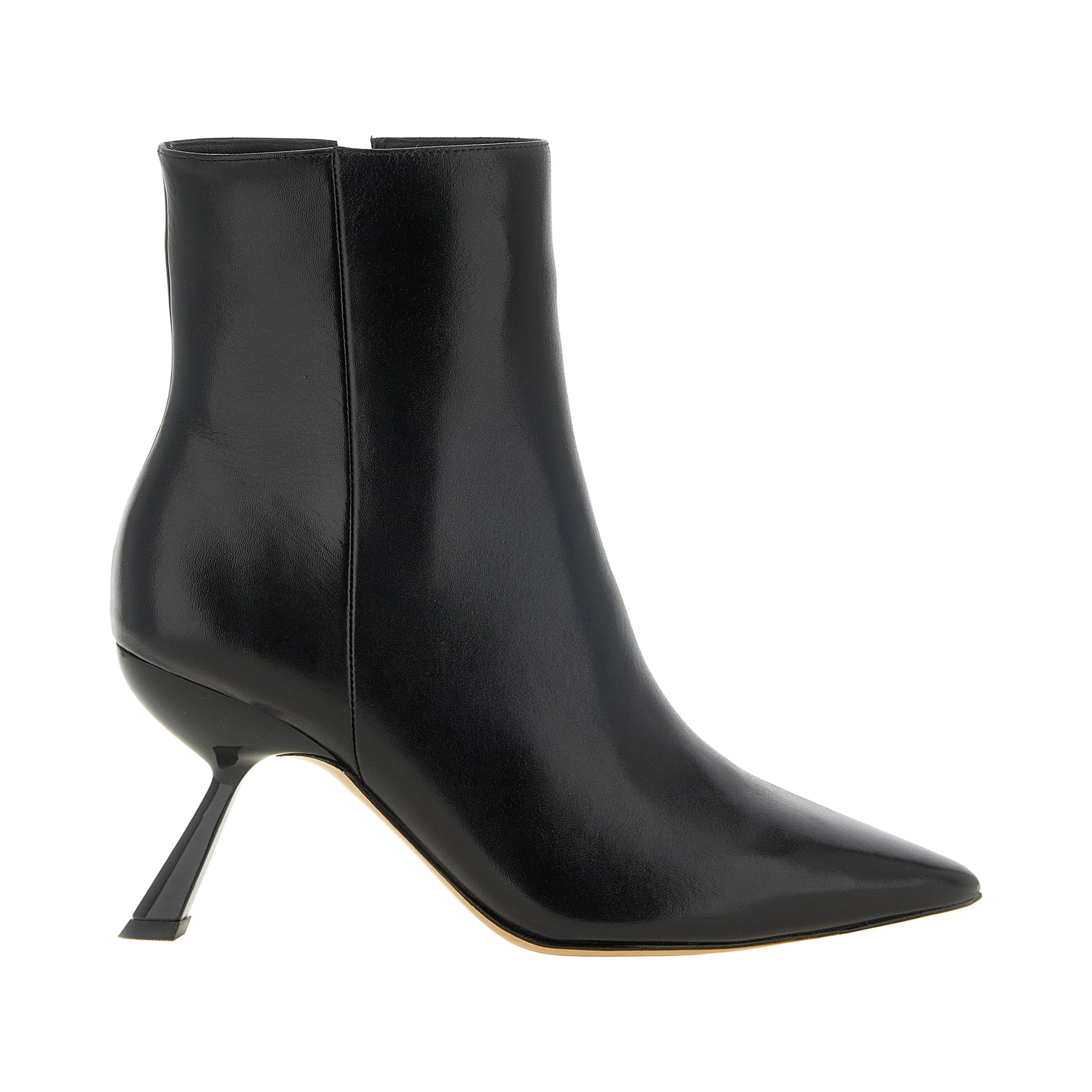 Black Calfskin Ankle Boots
