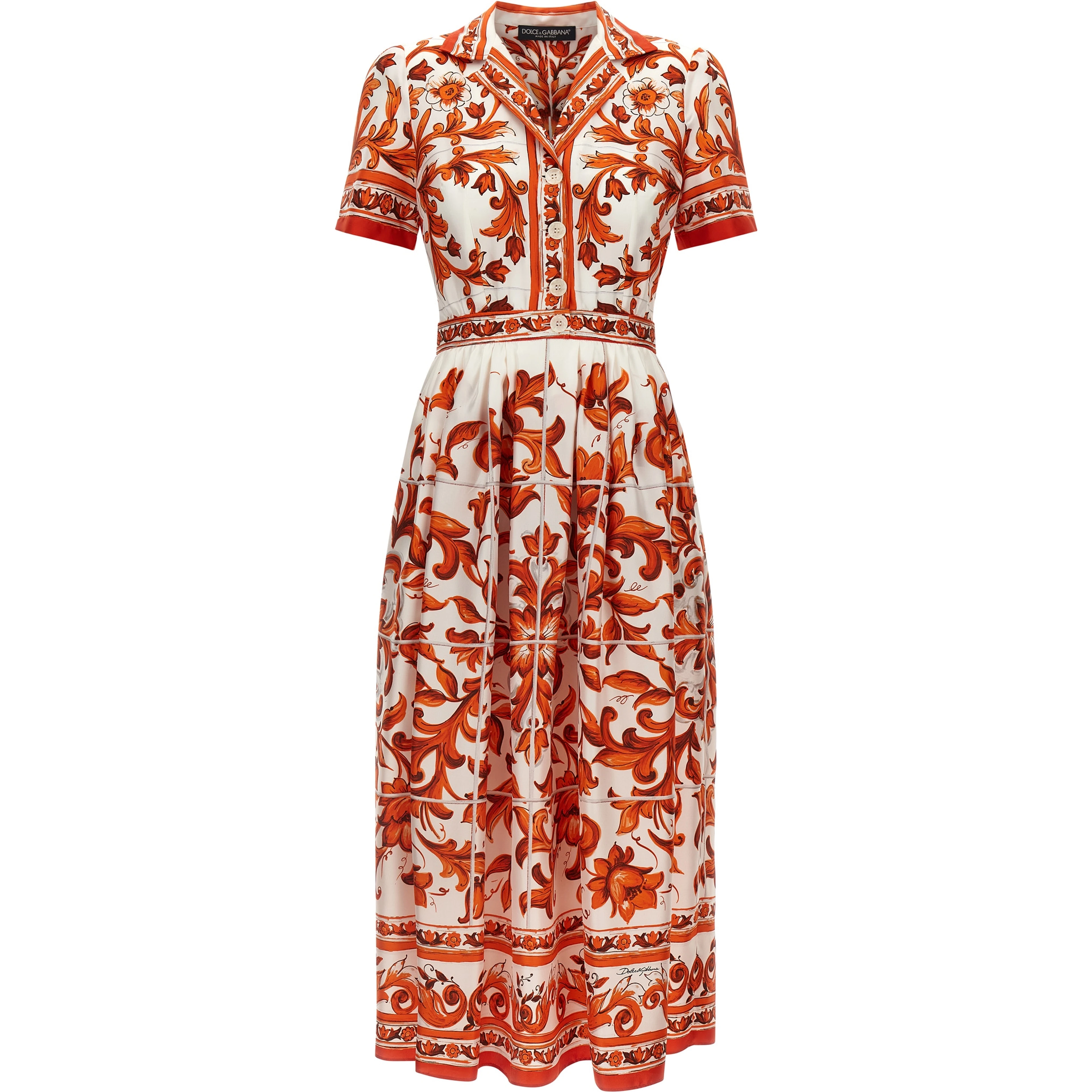 Orange Silk Midi Dress