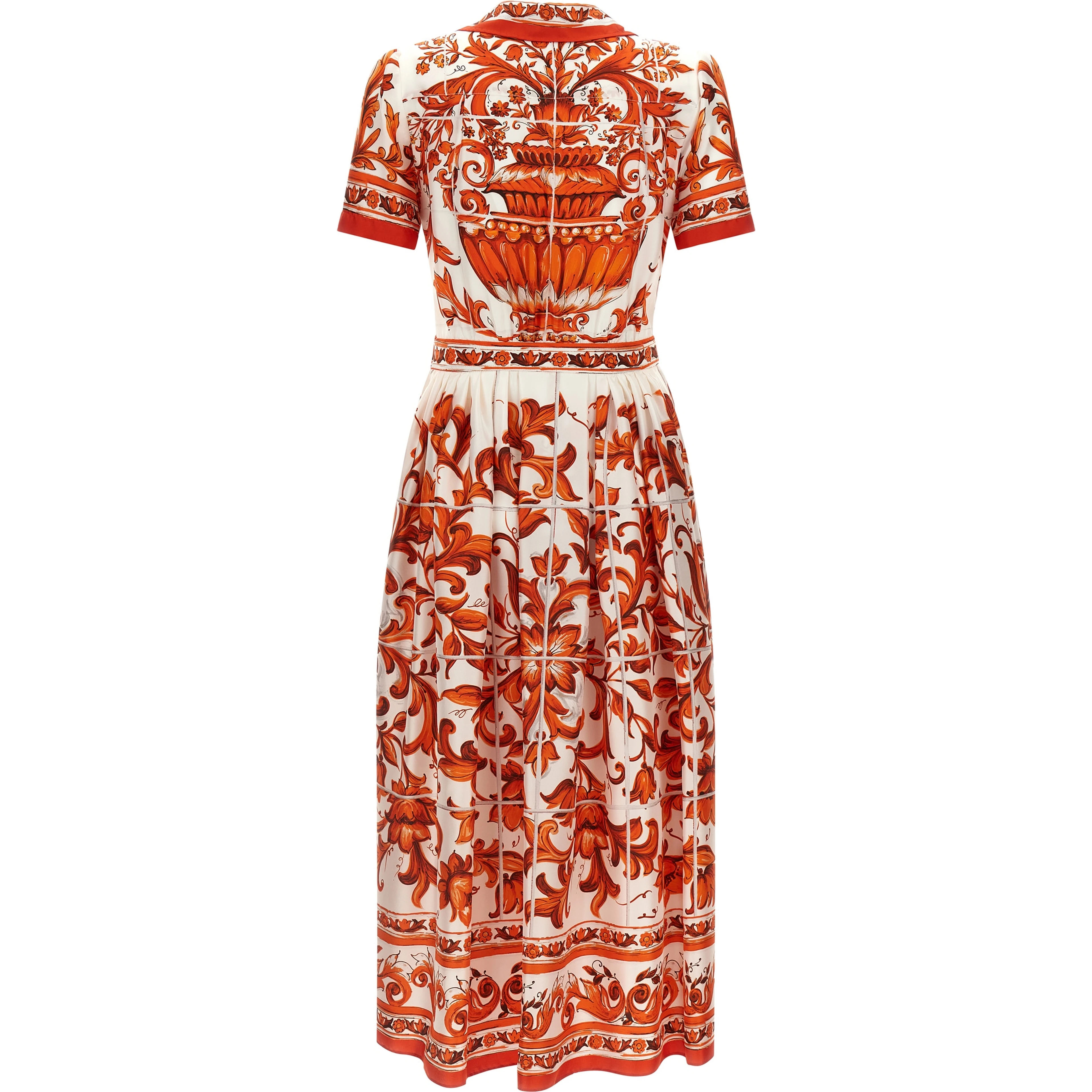 Orange Silk Midi Dress