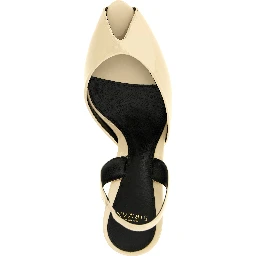 White Calfskin Mid Heel Pumps