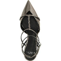 Silver Calfskin Stiletto Heel Sandals