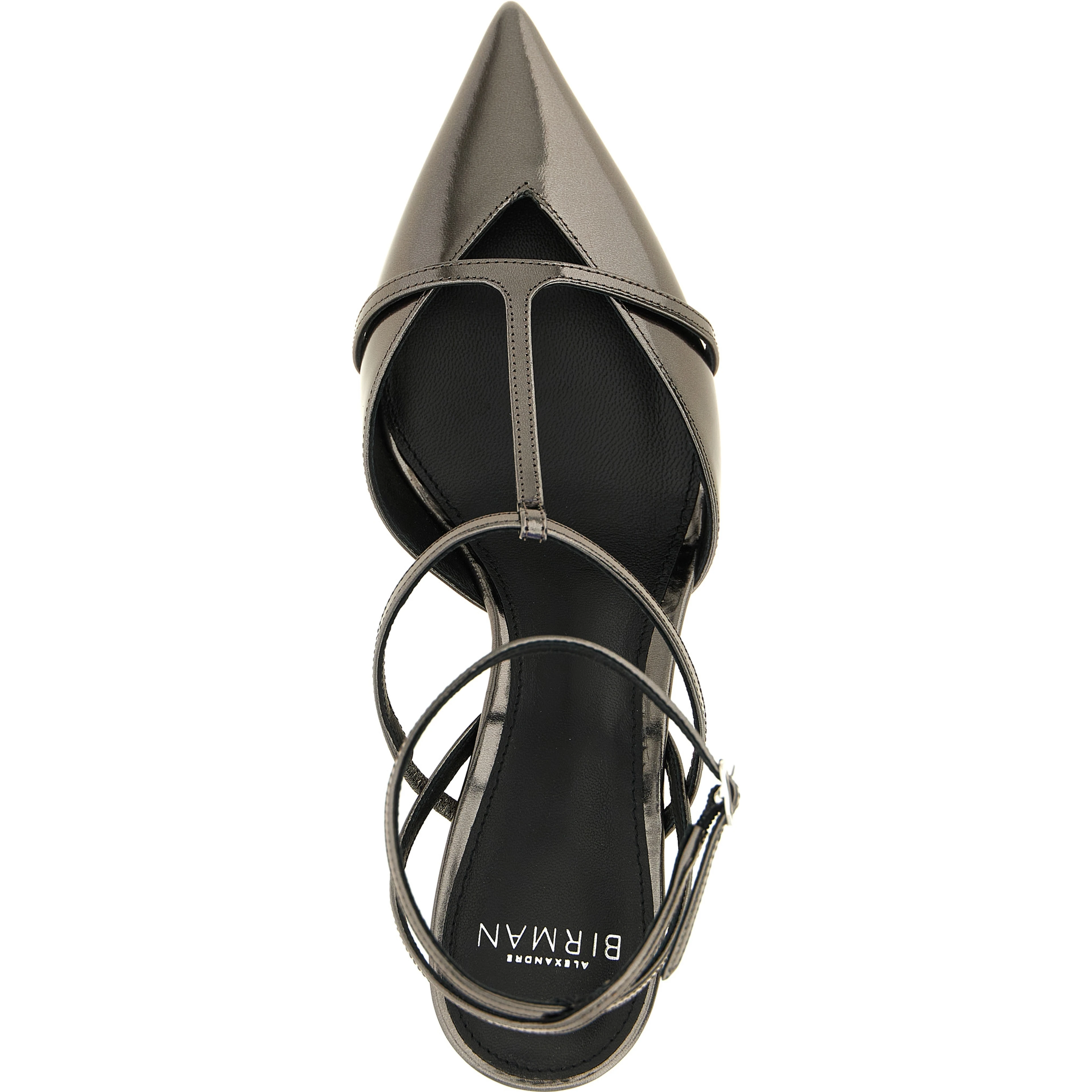 Silver Calfskin Stiletto Heel Sandals