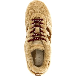 Beige Goatskin Low Top Sneakers