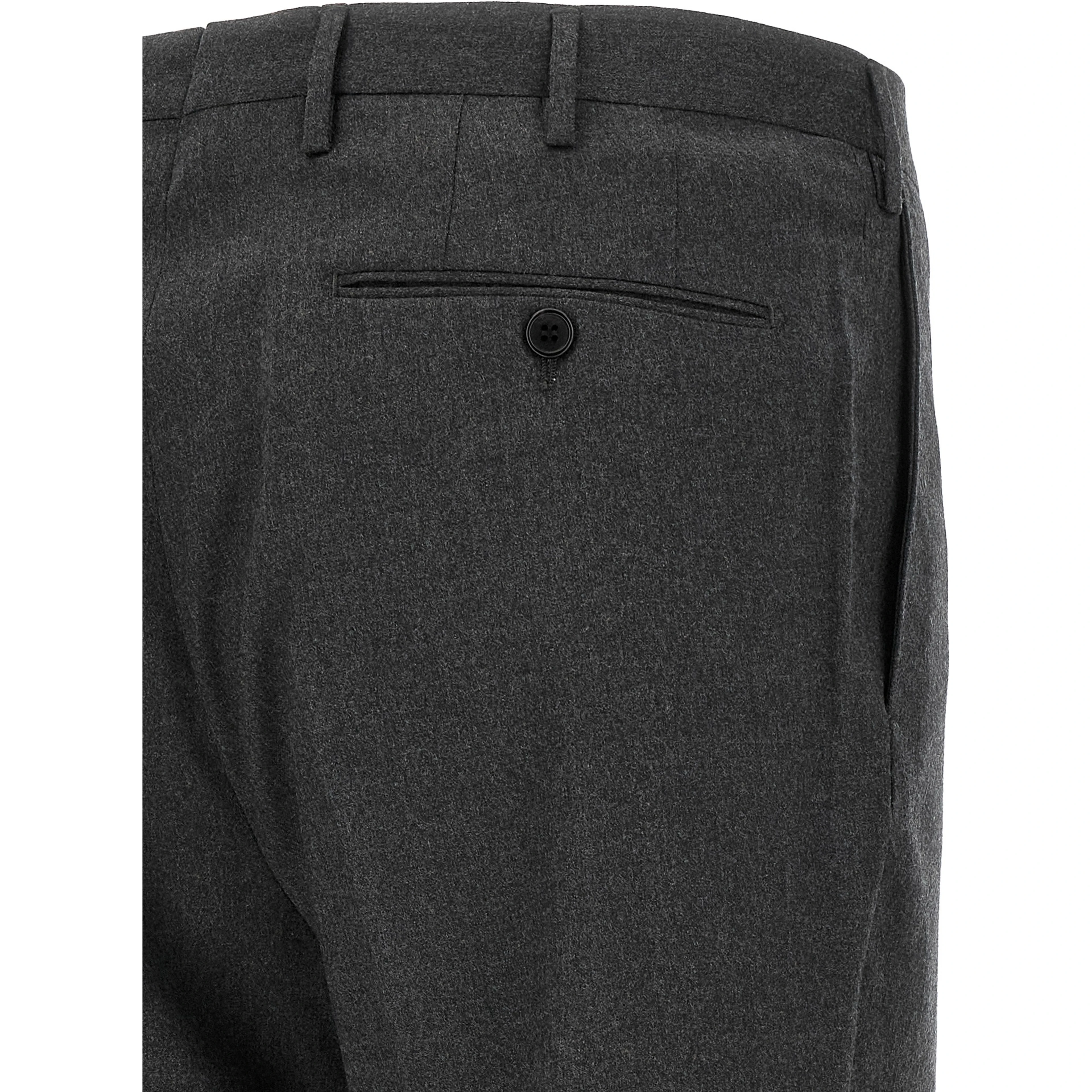 Gray Virgin Wool Dress Pants