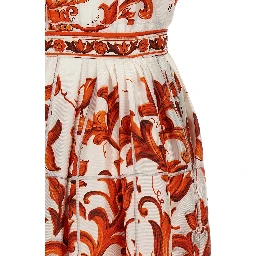 Orange Silk Midi Dress