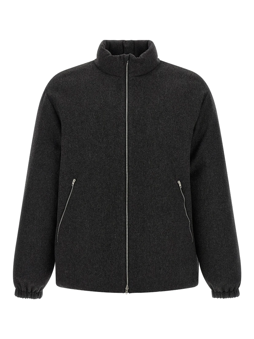 Gray Wool Full-Length Jacket