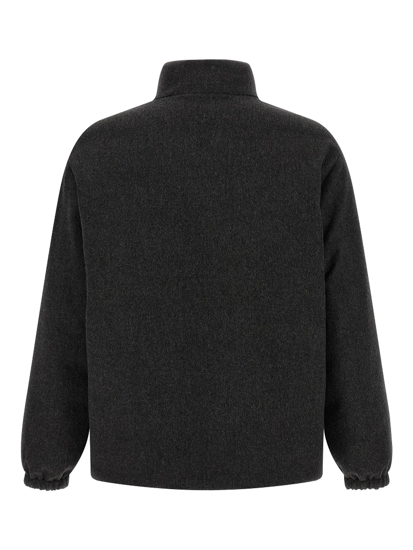 Gray Wool Full-Length Jacket