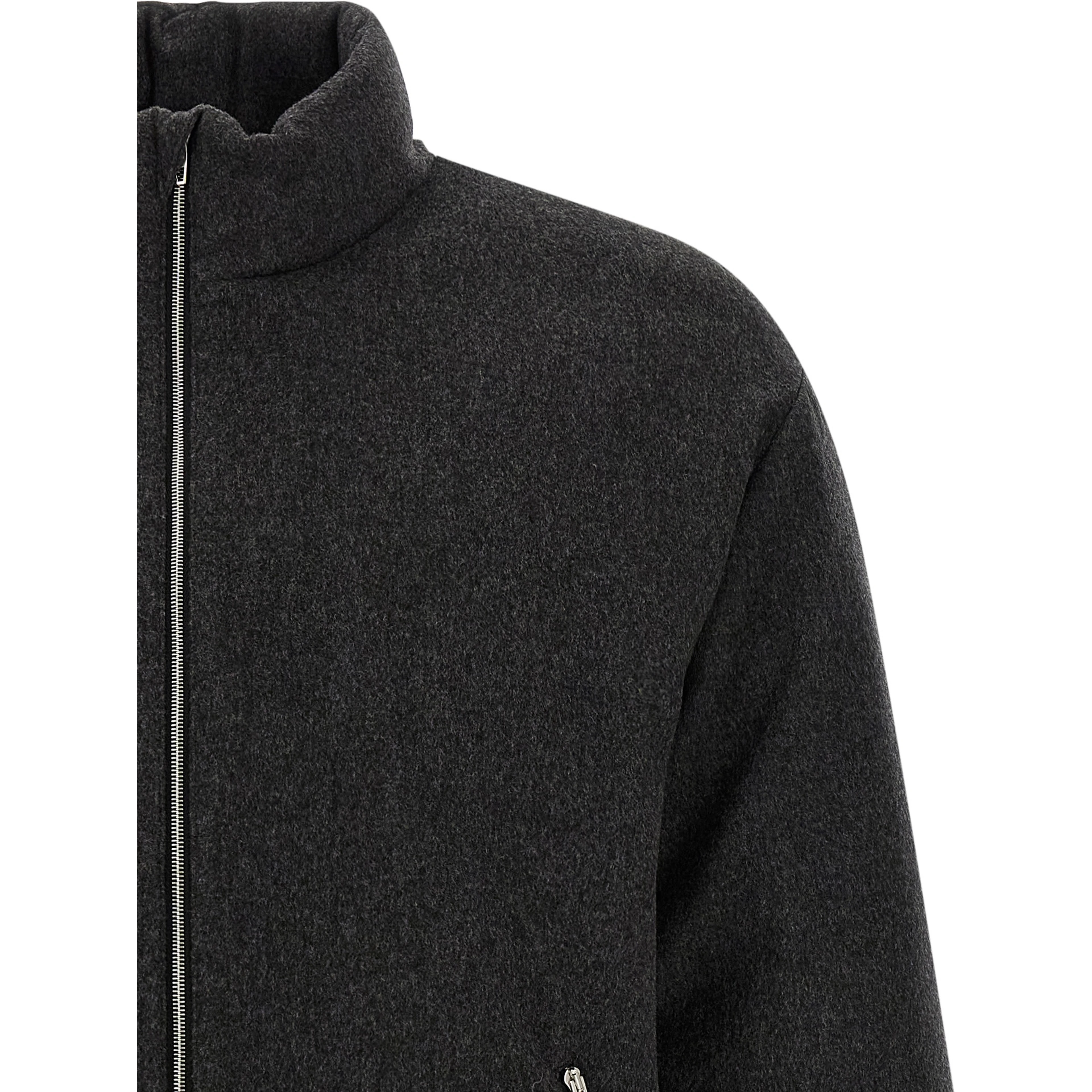 Gray Wool Full-Length Jacket