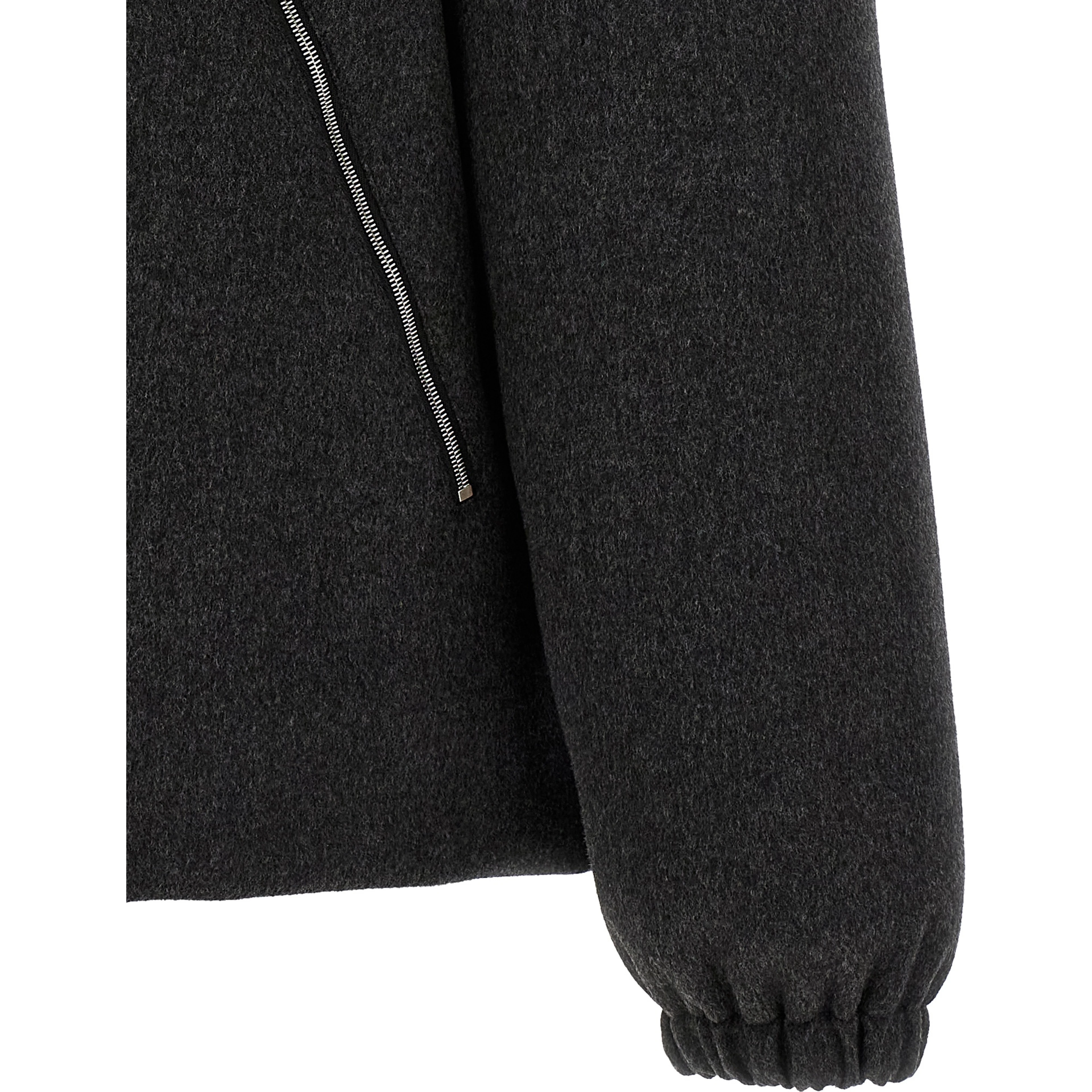 Gray Wool Full-Length Jacket