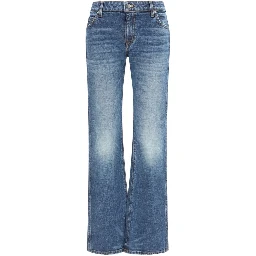 Blue Cotton Bootcut Jeans