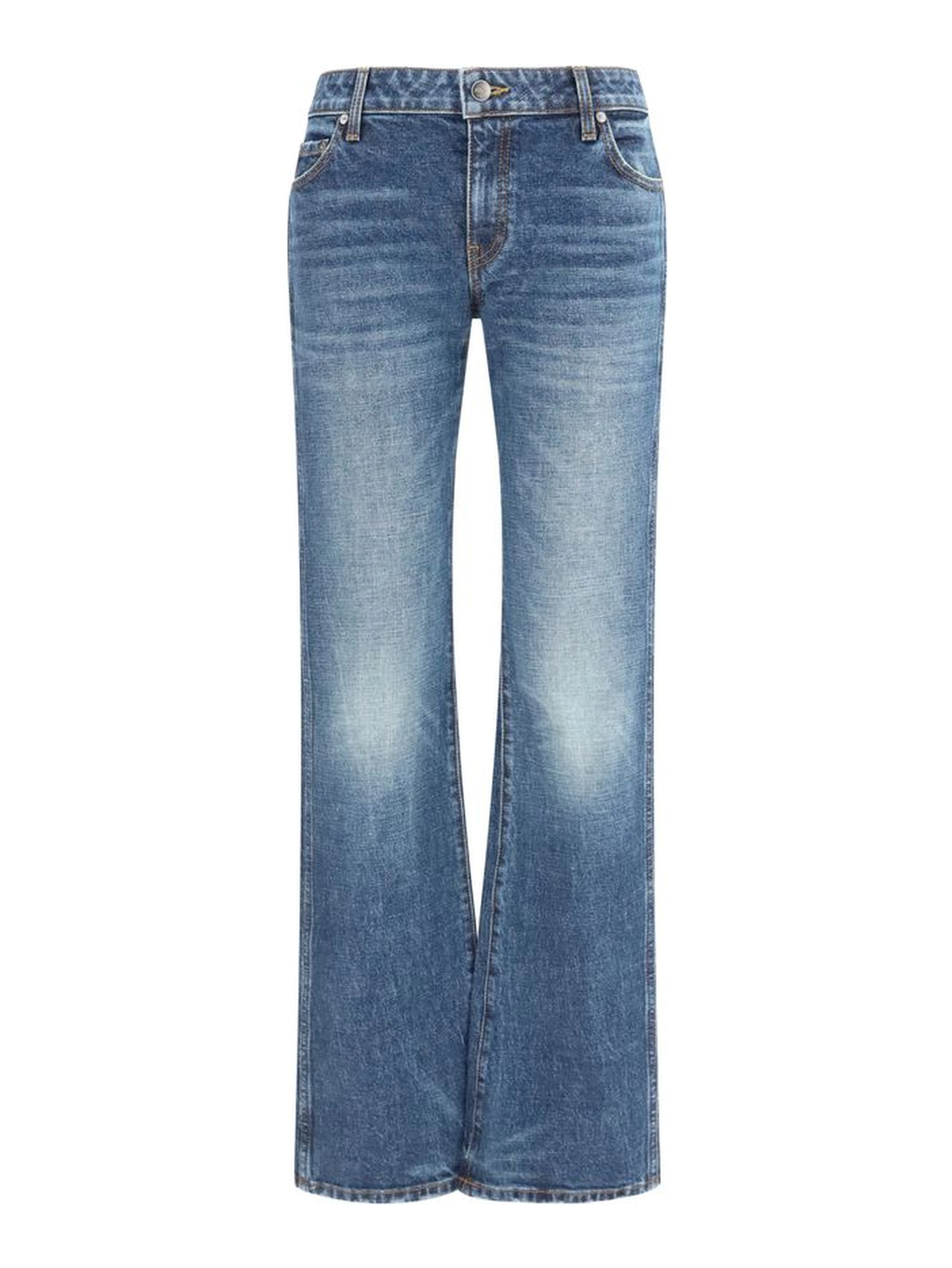 Blue Cotton Bootcut Jeans