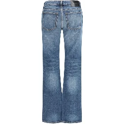 Blue Cotton Bootcut Jeans