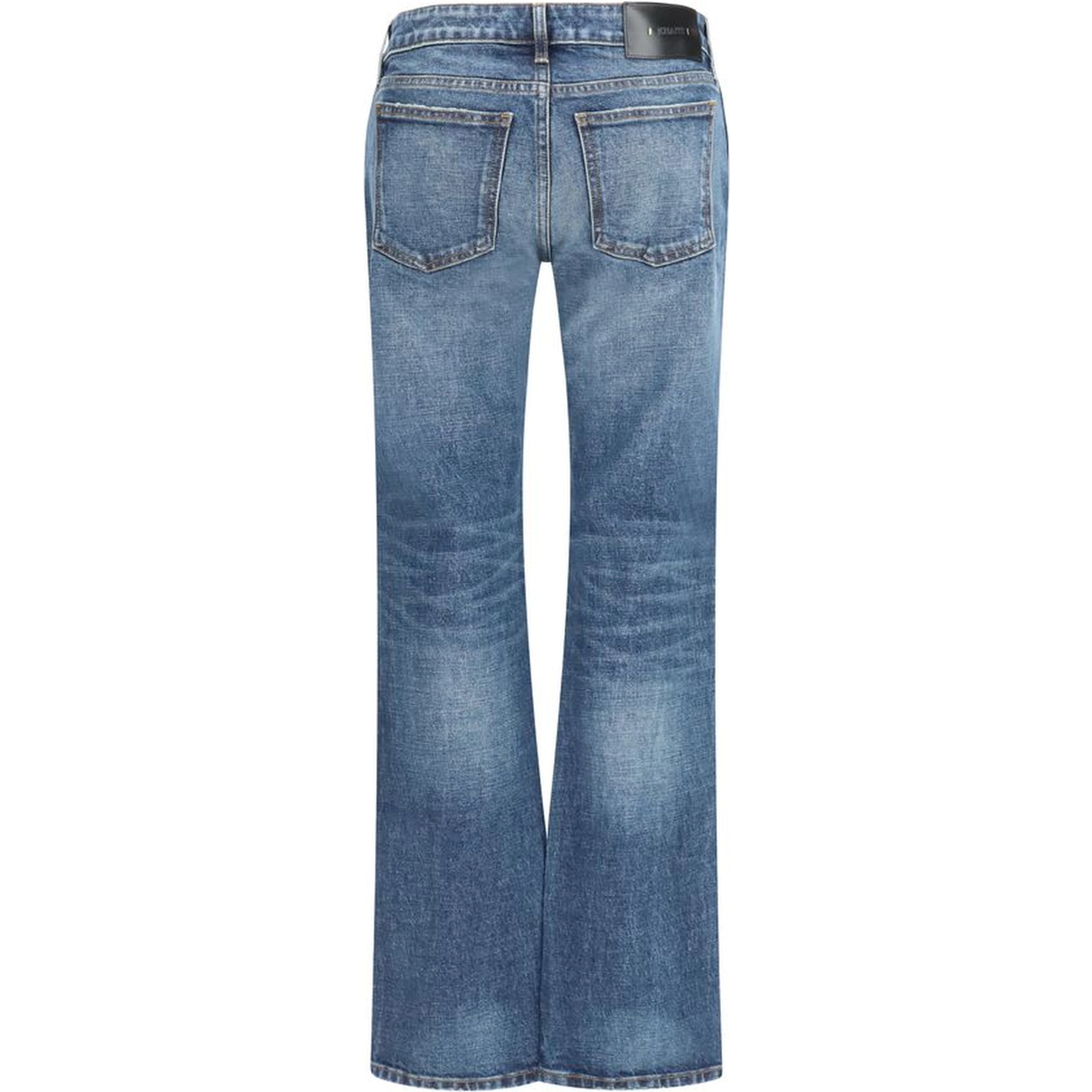 Blue Cotton Bootcut Jeans
